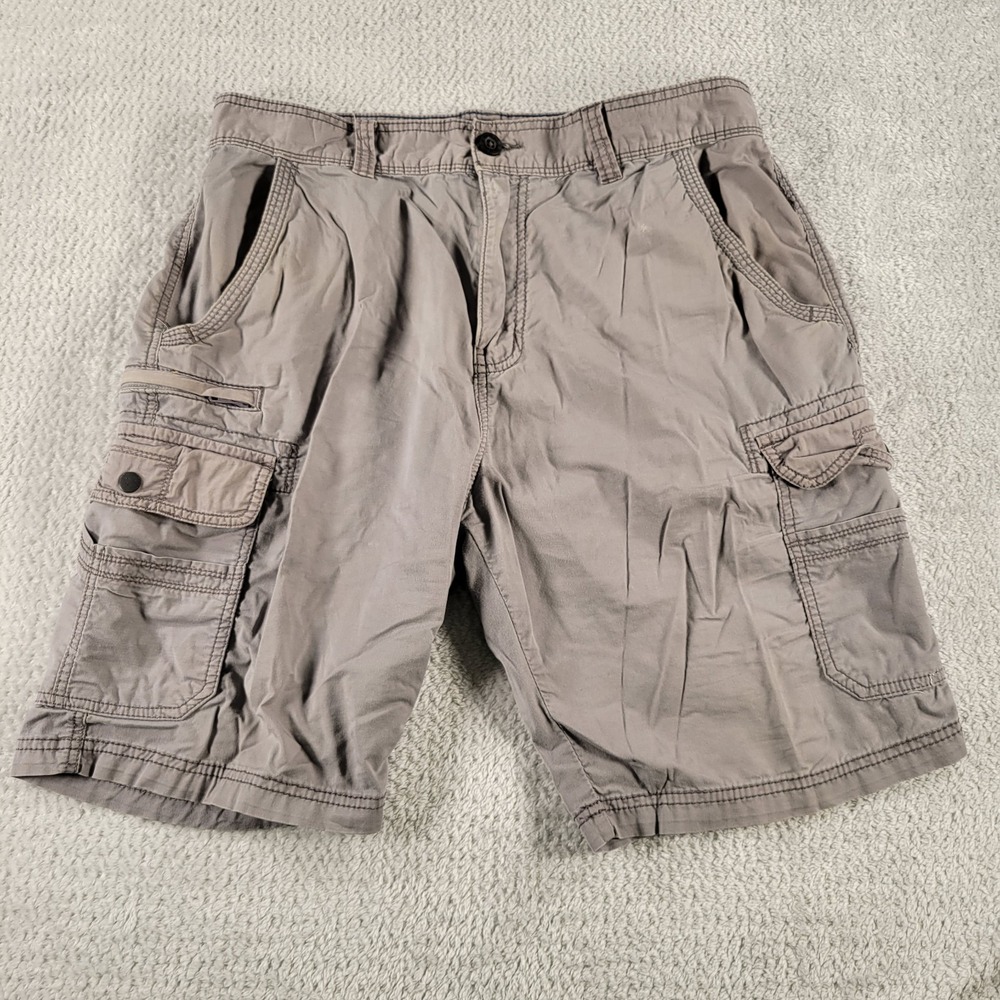 Iron Co well worn gray cargo shorts size 34